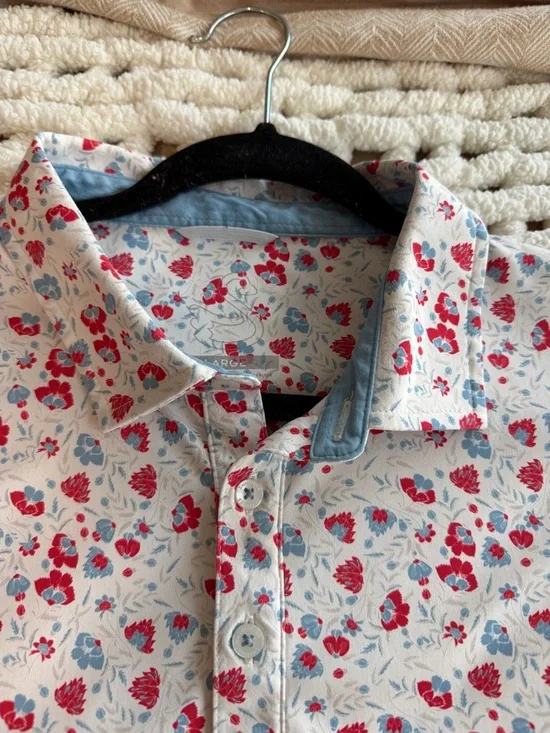 Men's Floral Polo - Picture 2 of 3